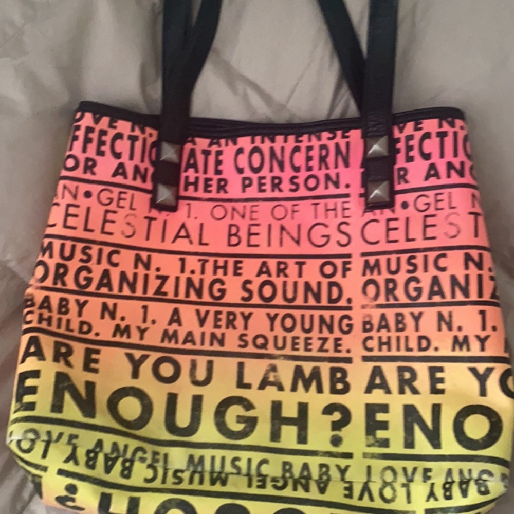 LAMB Love Angel Music Baby Neon Rasta Ombre Tote